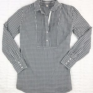 J.Crew Black Gingham Popover Tunic